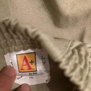 5 Apparel+ A+ Uniform shorts YXS khaki color. Lot of 5 shorts